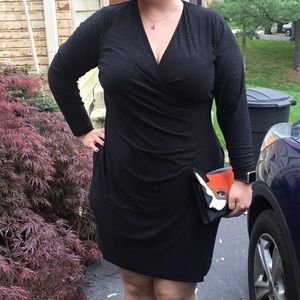 Calvin Klein Sparkly Black Long Sleeve Dress